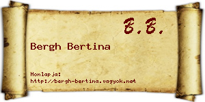 Bergh Bertina névjegykártya